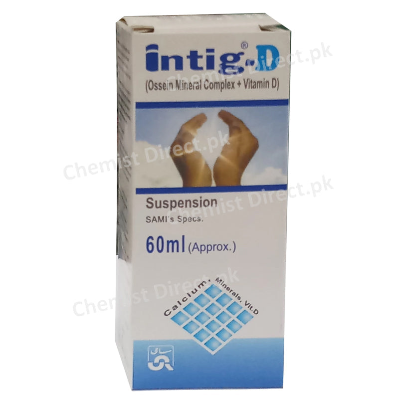 Intig D Syp 60ml Syrup Sami Pharmaceuticals Mineral Supplement Each 5ml Contains Ossein Mineral Complex 250mg Vitamin D400iu