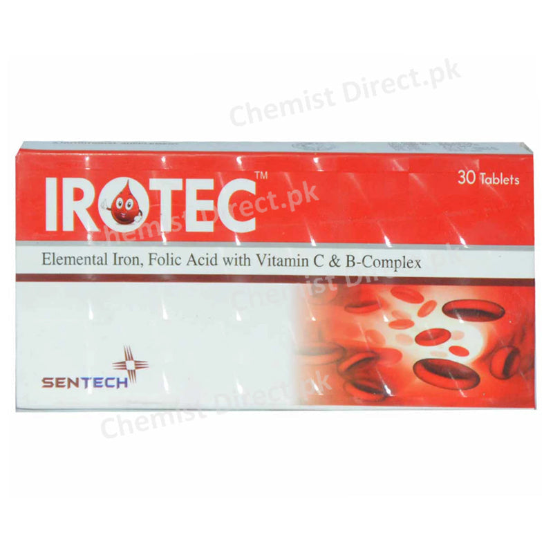 Irotec Tablet Sentech Pharma Elemental iron folic acid vitaminsC&B commplex