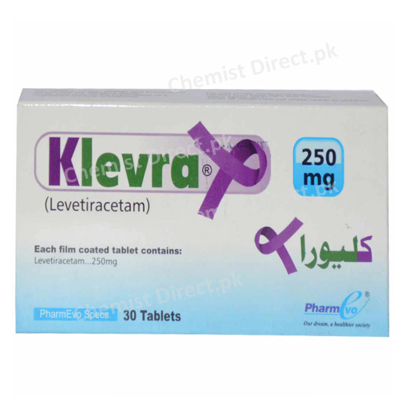 Klevra 250mg Tablet Anti-Epileptics Levetiracetam Pharm Evo