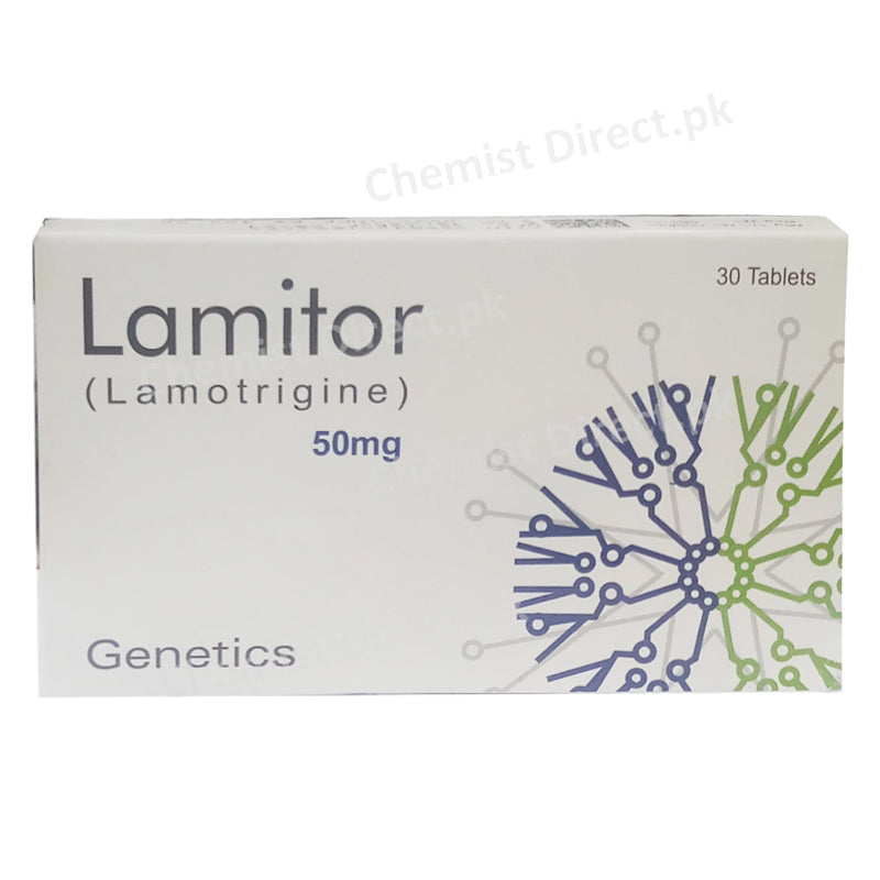 Lamitor 50mg Tablet Genetics Pharmaceuticals Anti-Epileptic Lamotrigine