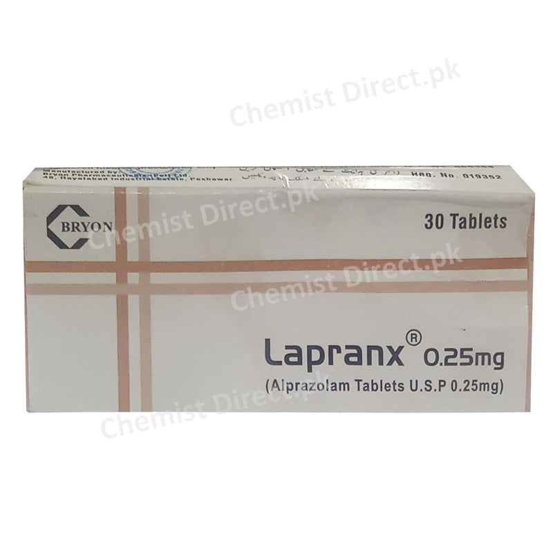 Lapranx 0.25mg Tablet Tab Bryon Pharmaceuticals Pvt Ltd Benzodiazepine Alprazolam