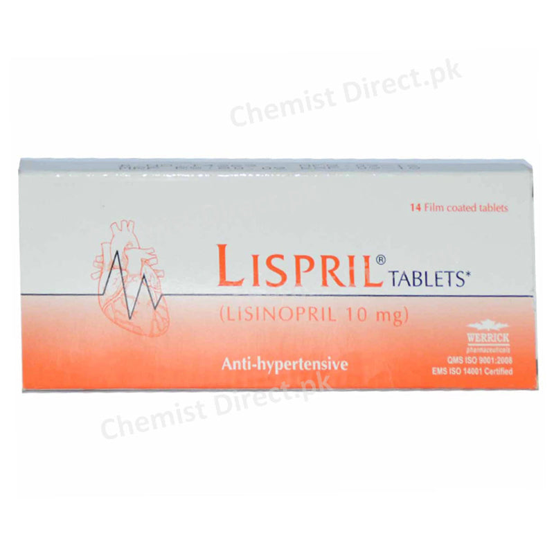 Lispril 10mg Tablet Werrick Pharmaceuticals Anti Hypertensive Lisinopril