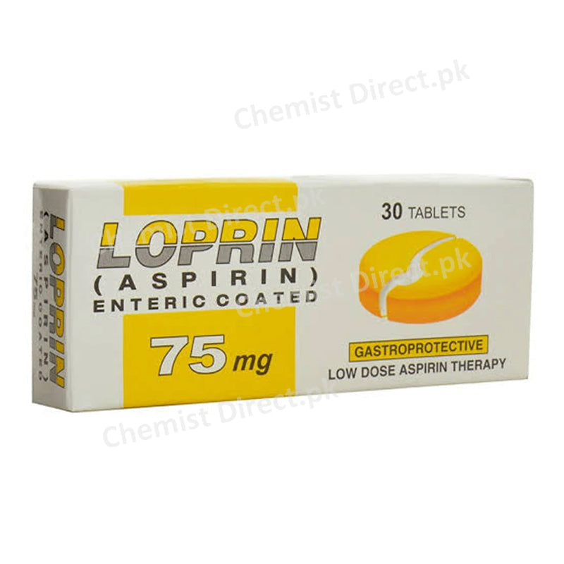 Loprin 75mg Tablet Aspirin Anti-Platelet Aggregation Highnoon Laboratories