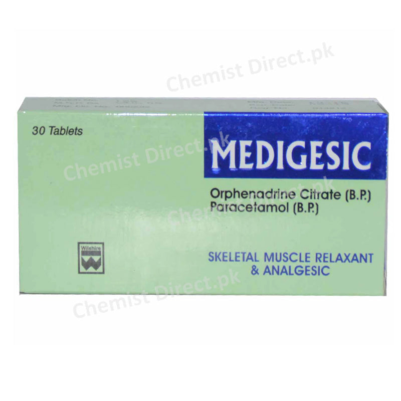 Medigesic 35 450mg Tablet Wilshire Laboratories Pvt Ltd Muscle Relaxants Orphenadrine Citrate 35mg Paracetamol 450mg