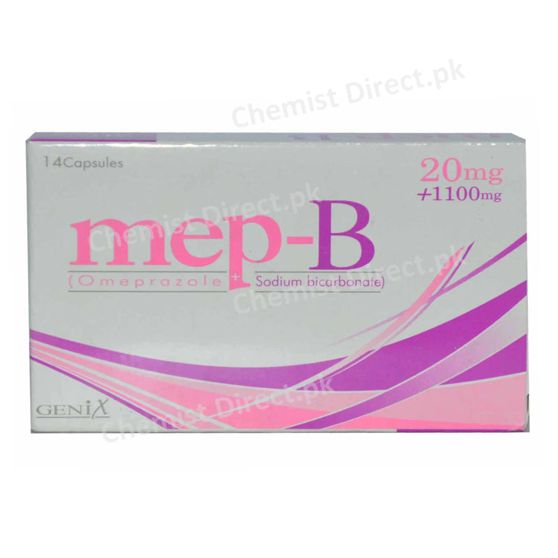 Mep-B 20mg+1100mg Capsule Genix Pharma Omeprazole+Sodium Bicarbonate
