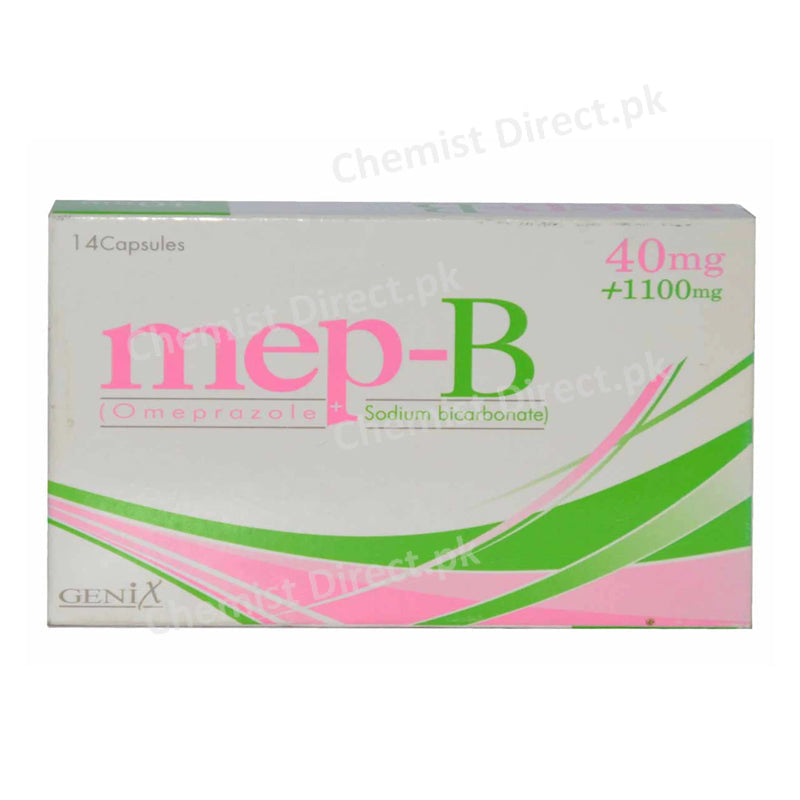 Mep-B 40mg+1100mg Capsule Genix Pharma Omeprazole+Sodium Bicarbonate