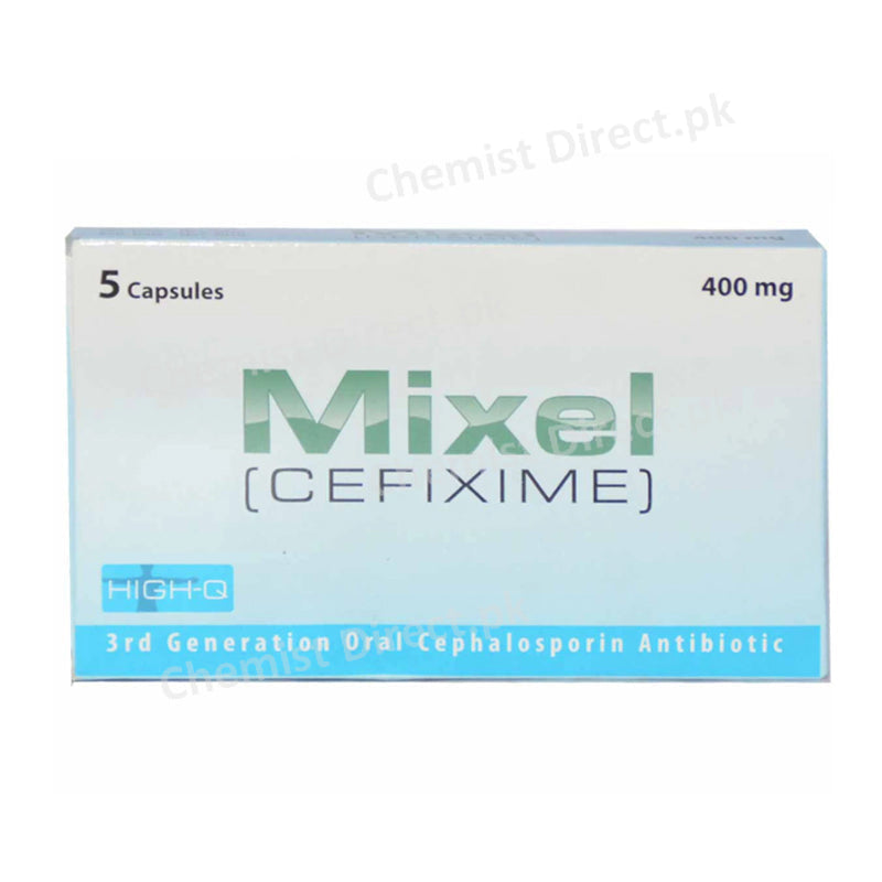 Mixel 400mg Capsule Cephalosporin Antibiotic Cefixime High Q Pharmaceuticals