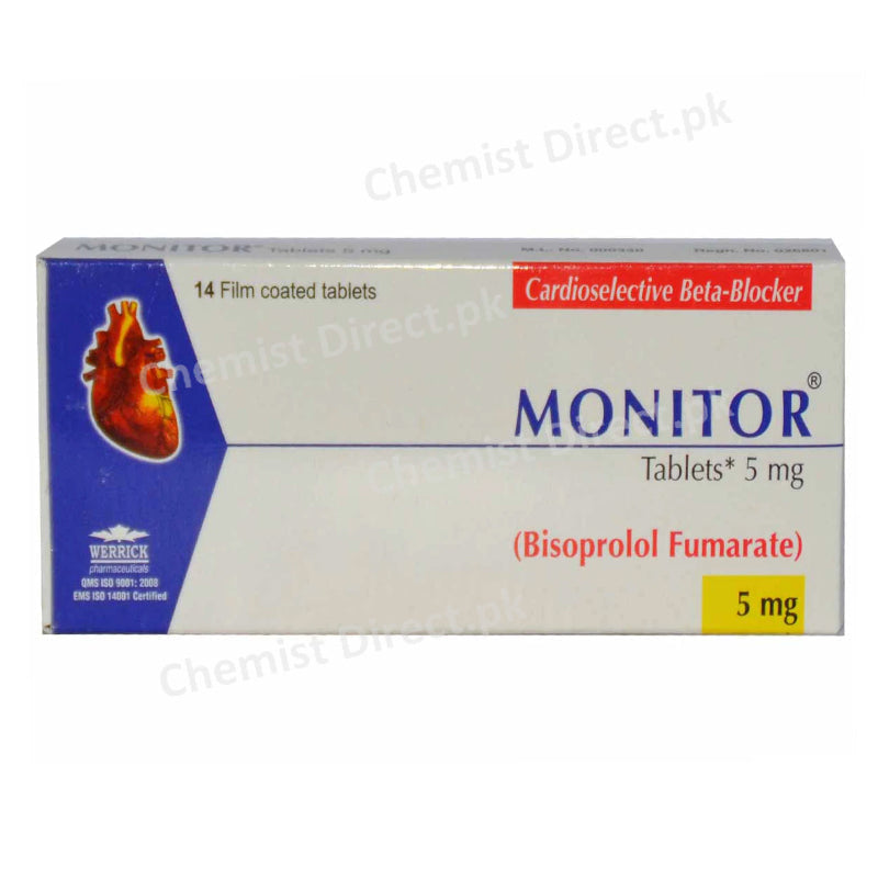 Monitor 5mg Tablet Werrick Pharmaceuticals Anti Hypertensive Bisoprolol Fumarate