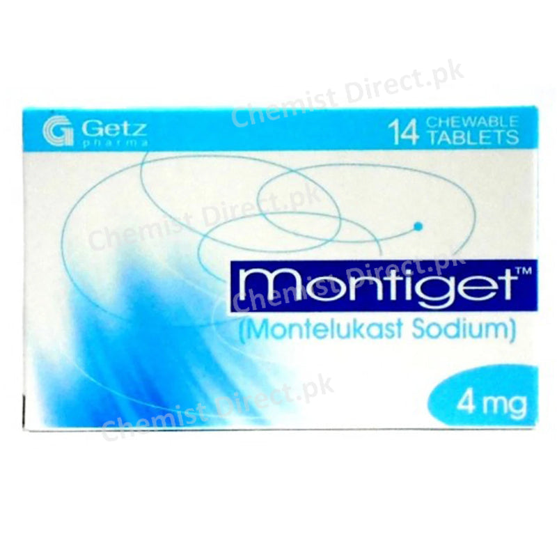 Montiget 4mg Chewable Tablet Getz pharma pakistan Pvt Ltd Anti Leukotriene Montelukastsodium