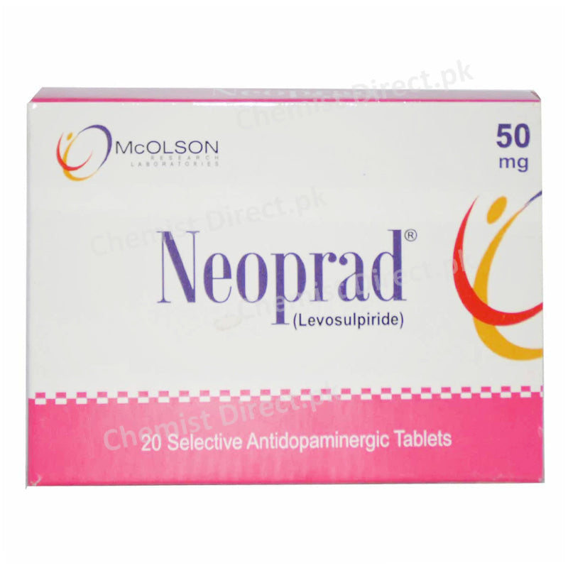 Neoprad 50mg Tablet Mcolson Research laboratories Psychosis Gastroprokinetics Levosulpiride