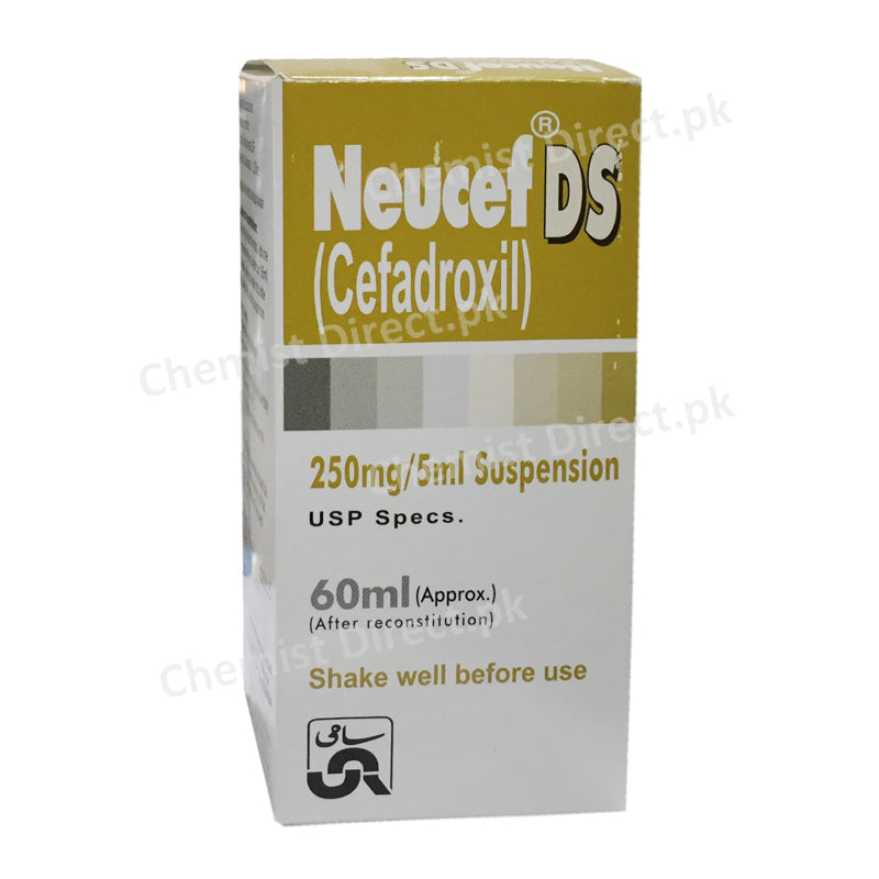 Neucef DS 250mg/5ml Suspension 60ml Cefadroxil Antibiotic Sami Pharma