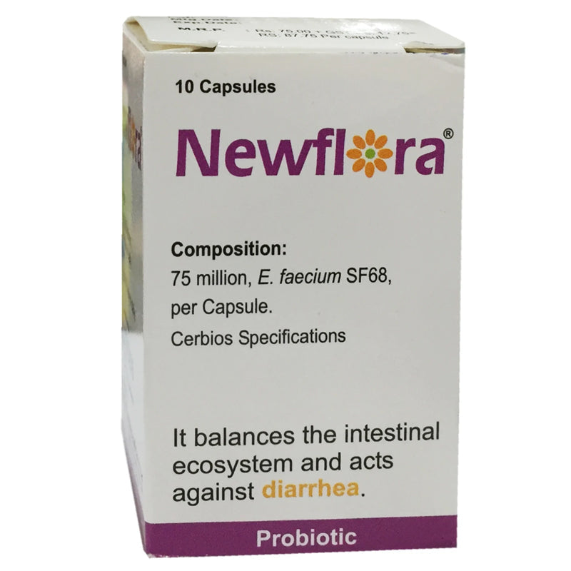 New Flora Capsule RG Pharmaceuticals Intestinaldisorders 75 Millionlive Enterococcusfaecium SF 68