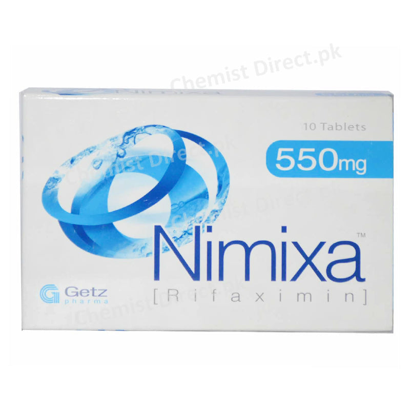 Nimixa 550mg Tablet Antibiotic Rifaximin Getz Pharma