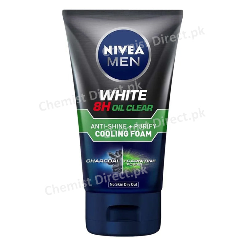 Nivea Men White 8H Oil Clear Cooling Foam 100Ml Personal Care