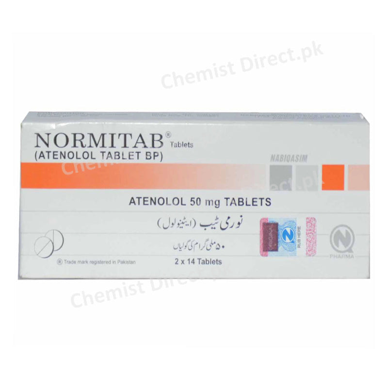 Normitab 50mg Tablet Nabiqasim Industries Anti-Hypertensive Atenolol
