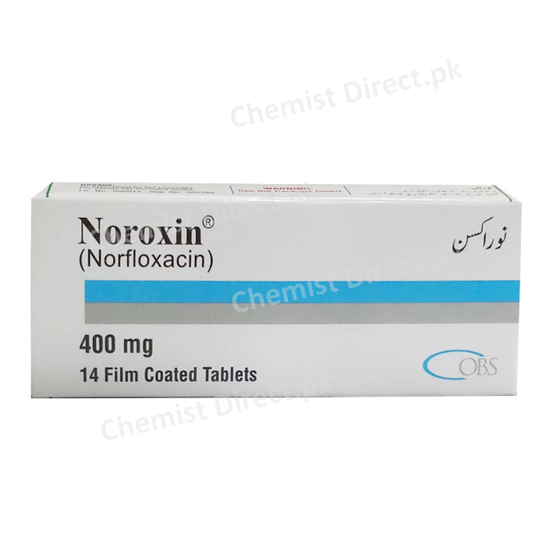 Noroxin 400mg Tablet OBS Pharma Anti-bacterial Norfloxacin
