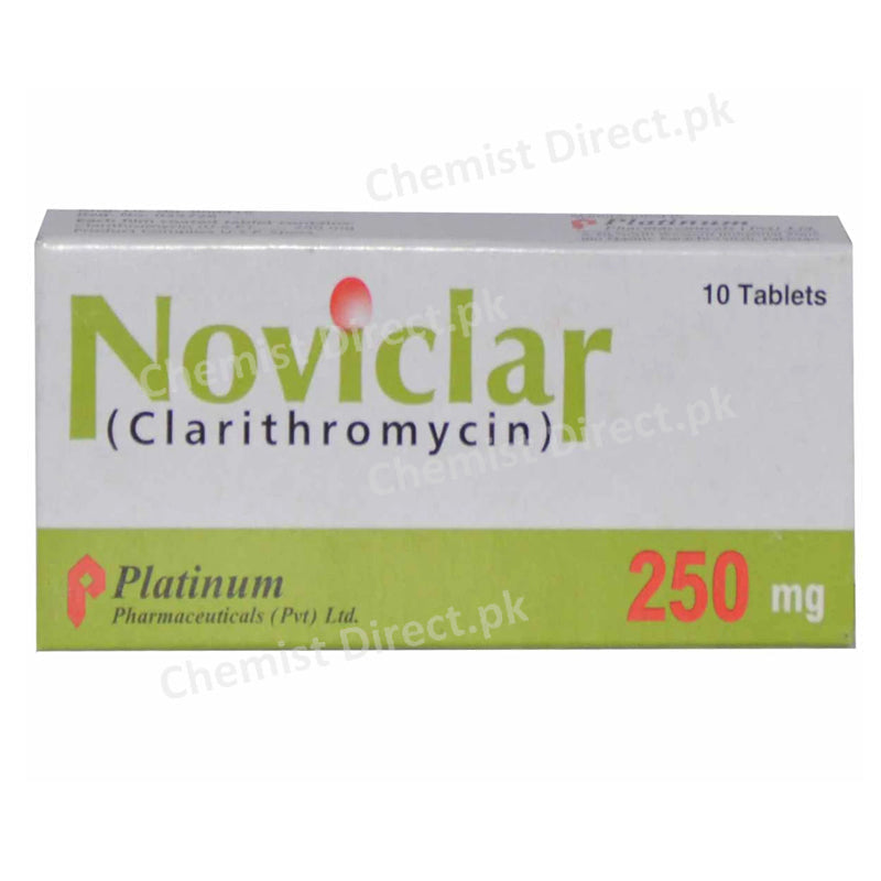 Noviclar 250mg Tablet Platinum Pharmaceuticals Pvt Ltd Macrolide Anti Bacterial Clarithromycin