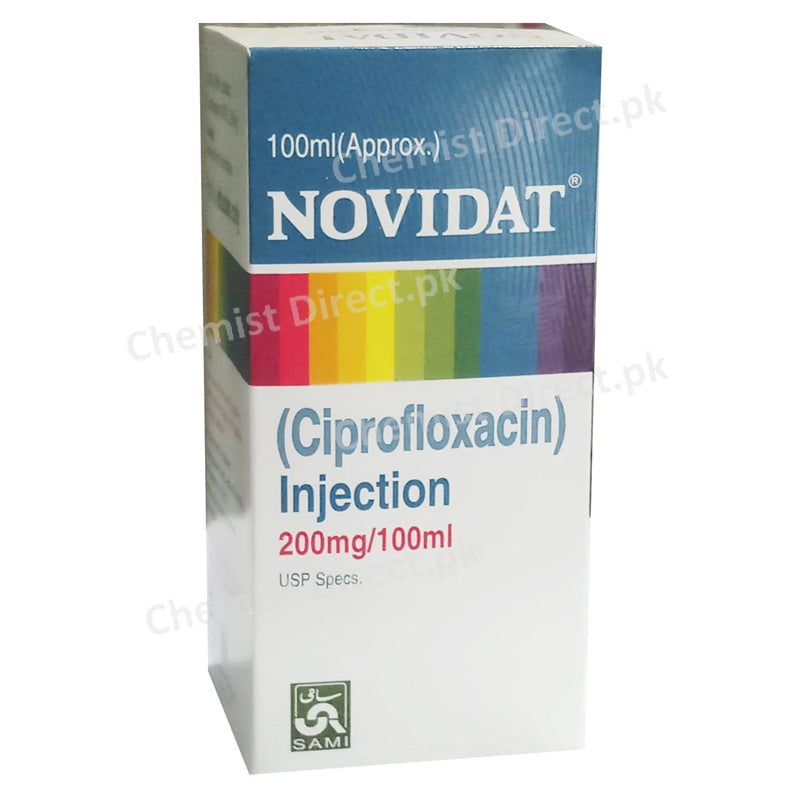 Novidat 200mg Injection Sami Pharmaceuticals Quinolones Anti Bacterial Ciprofloxacin