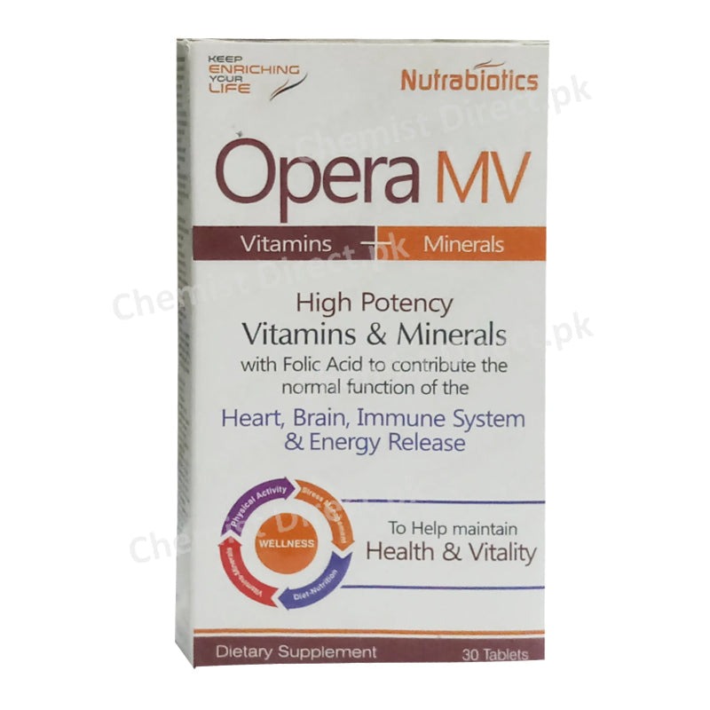 Opera MV Tablet Nutrabiotics Pharma Vtamins+Minerals Dietary Supplement