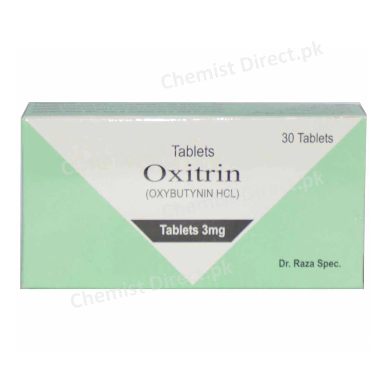 Oxitrin 3mg Tablet Oxybutynin Hcl DR.Raza Pharma Renal Bladder Disorder