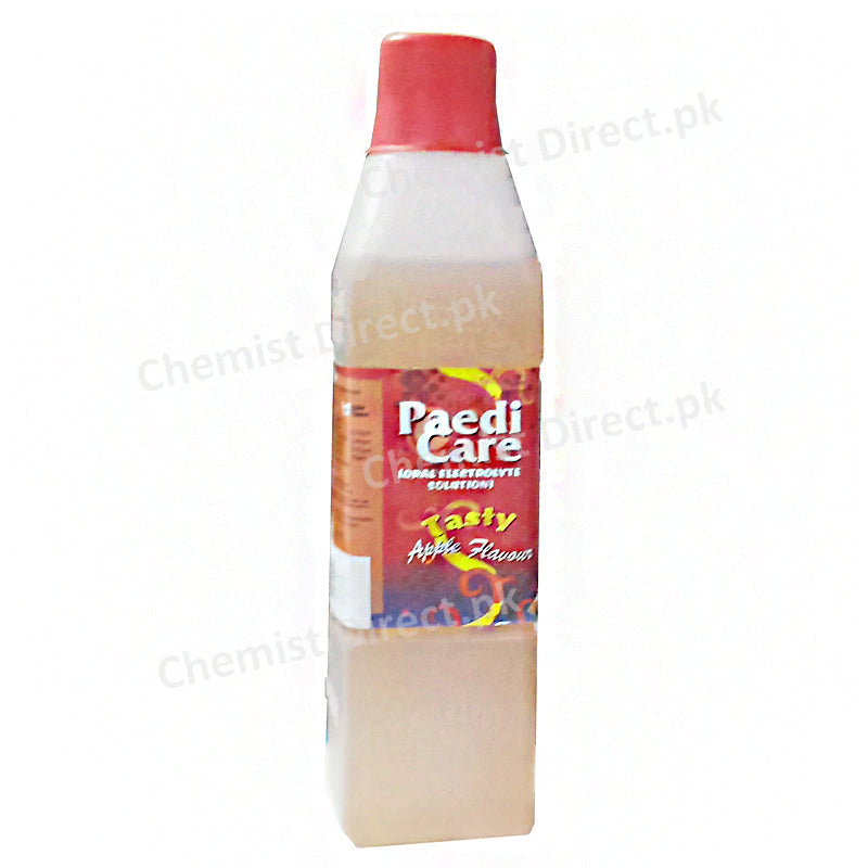 Paedi Care Apple Flavour Woodward Pakistan_Pvt_Ltd Oral Rehydration Preparation Each 500 mlcontains NaCl 1.75gm KCl 0.75gm Trisodium Citrate Dihydrate 1.45gm Glucose Anhydrous 10gm