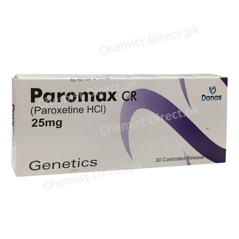 Paromax CR 25mg Tablet Anti-Depressant Paroxetine HCl Genetics Pharmaceuticals.