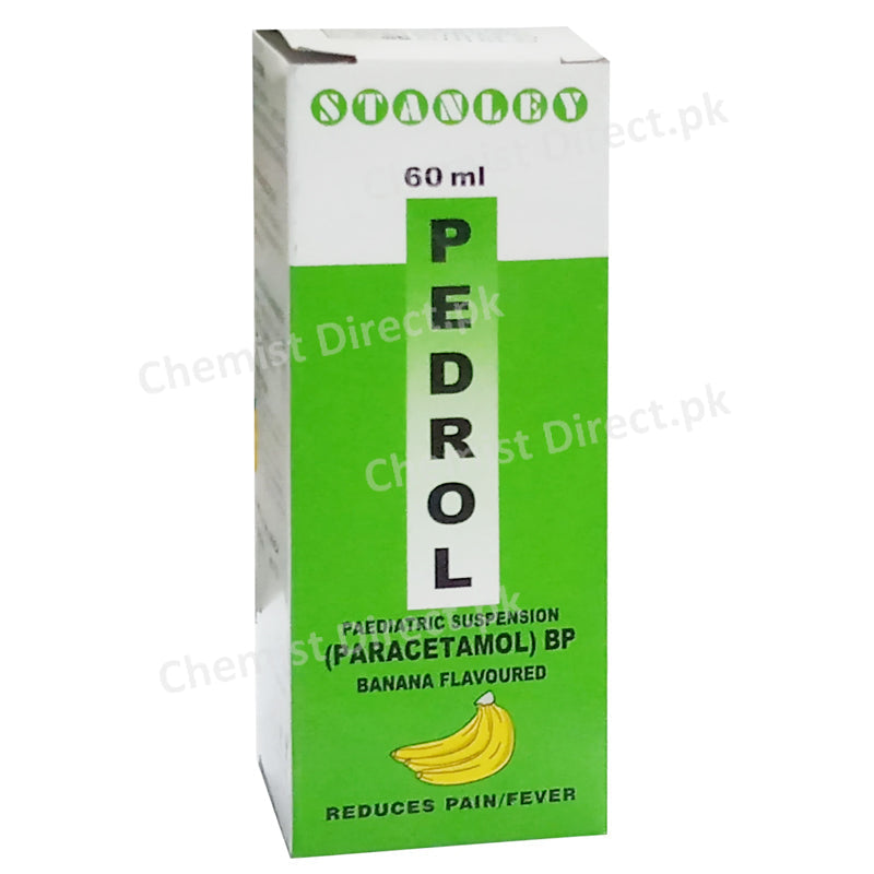 PEDROL 60ml Syrup Stanley Pharmaceuticals Pvt Ltd Cold Preparation Without Anti Infectives Each 5ml contain Paracetamol 120mg