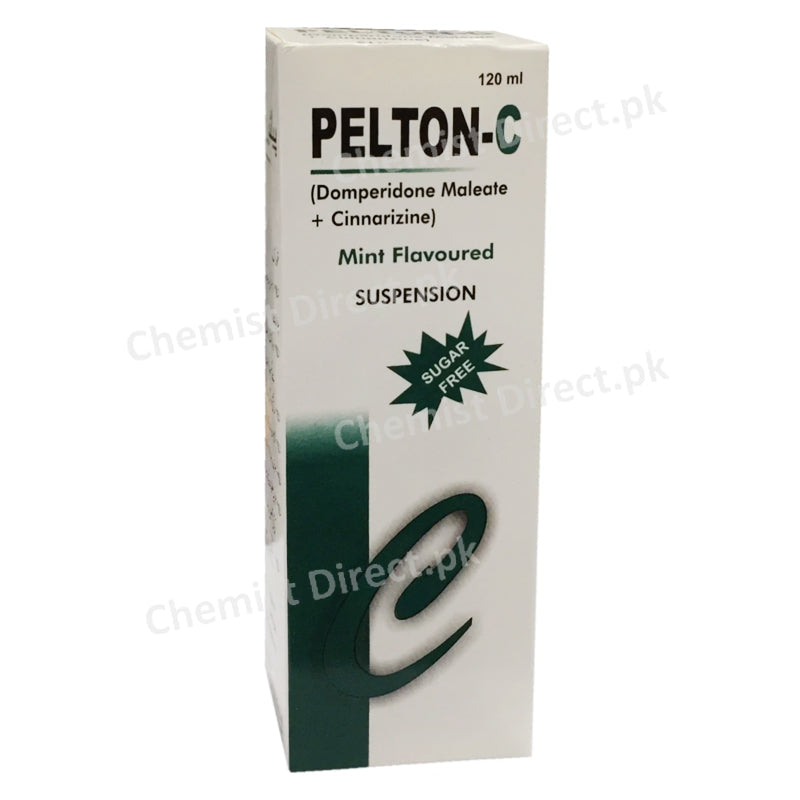 Pelton C 120ml Syrup Global Pharma Gastroprokinetic Each5ml Contains Domperidone Maleate 5mg Cinnarizine 10mg