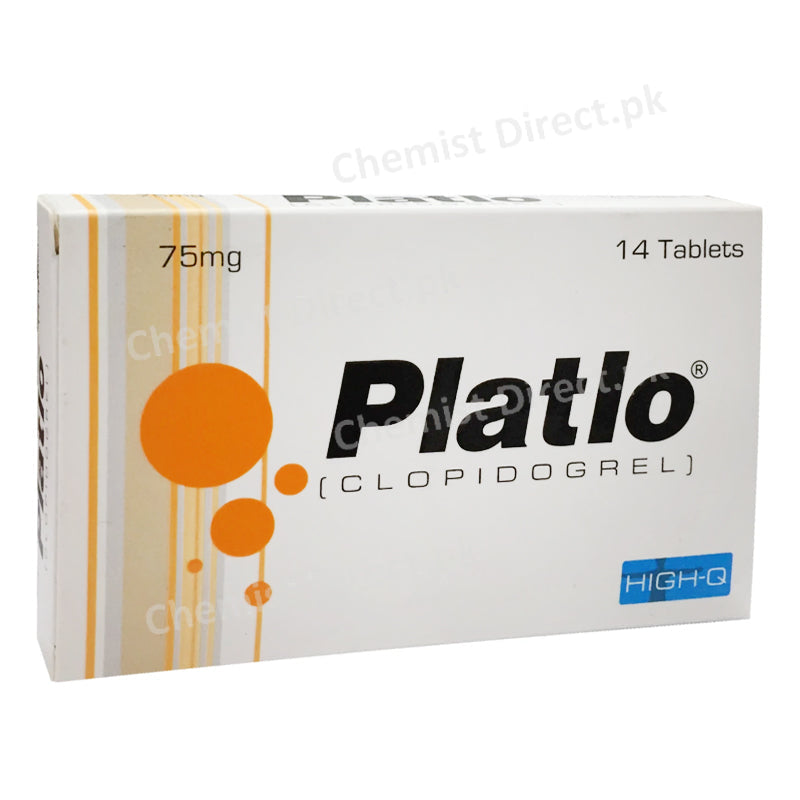 Platlo 75mg Tablet Anti-Platelet Aggregation Clopidogrel High Q Pharma