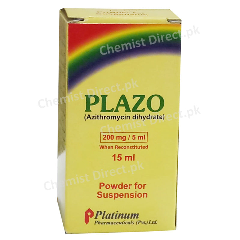 Plazo 200mg 5ml Suspension Platinum Pharmaceuticals Pvt Ltd Macrolide Anti Bacterial Azithromycin