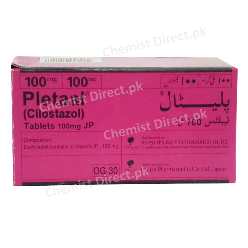 Pletaal 100mg Tablet Otsuka Pakistan Limited Anti Platelet Aggregation Cilostazol