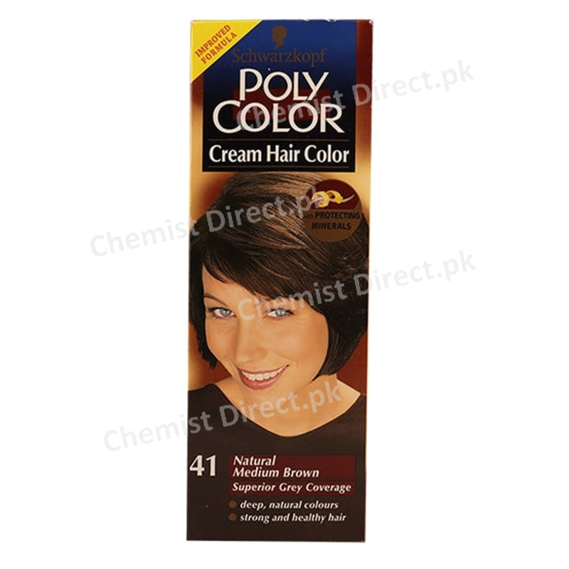 Poly Color Cream Hair Color Medium Brown 41 Personal Care