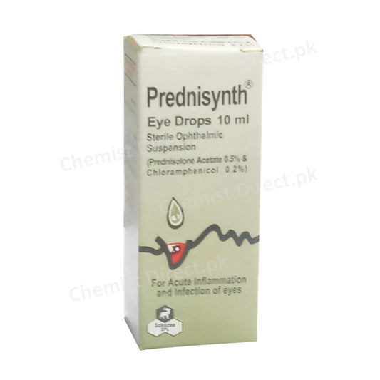 Prednisynth 10ml Eye Drop Anti-Inflammatory Prednisolone Acetate 0.5%, Chloramphenicol 0.2% Schazoo Pharma