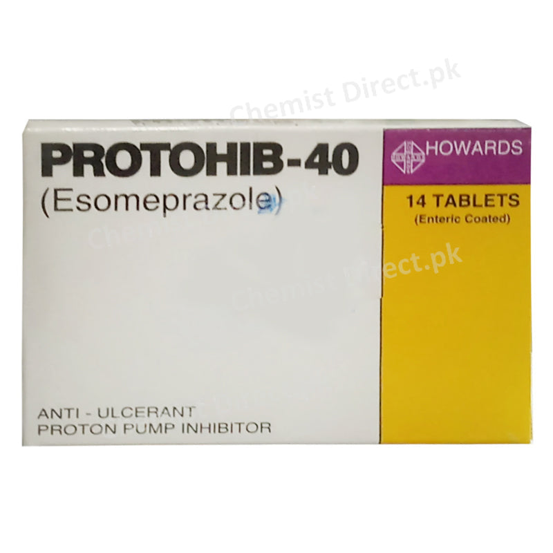 Protohib 40mg Tablet Lahore Chemical Pharmaceutical Works Pvt Ltd Anti Ulcerant Esomeprazole