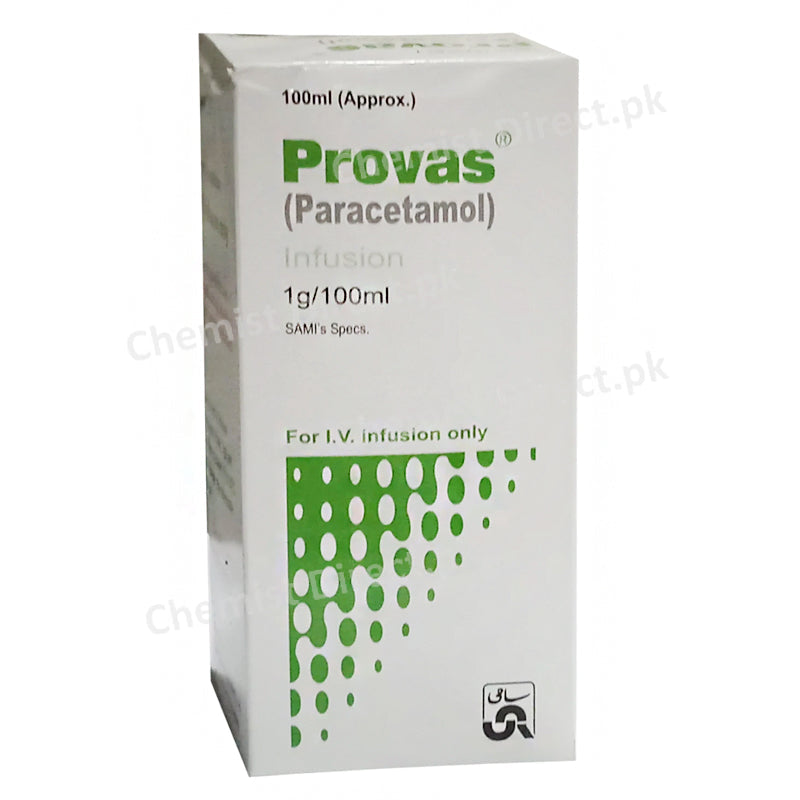 Provas 1g 100ml Infusion Sami Pharmaceuticals Analgesic And Anti Pyretic Analgesic And Anti Pyretic Paracetamol