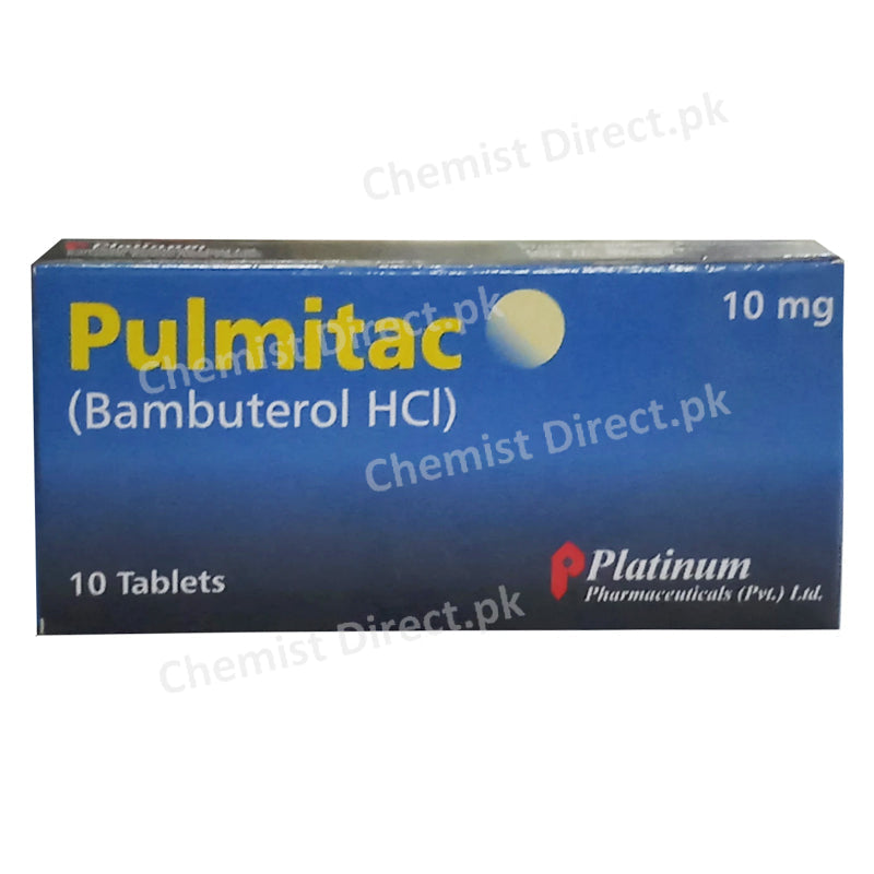 Pulmitac 10mg Tablet Platinum Pharmaceuticals Pvt Ltd B2 Stimulan Bambuterol