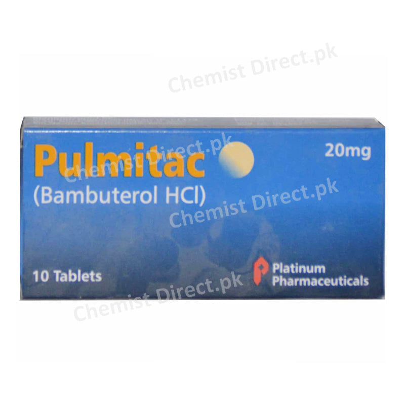 Pulmitac 20mg Tablet Platinum Pharmaceuticals Bambuterol HCl