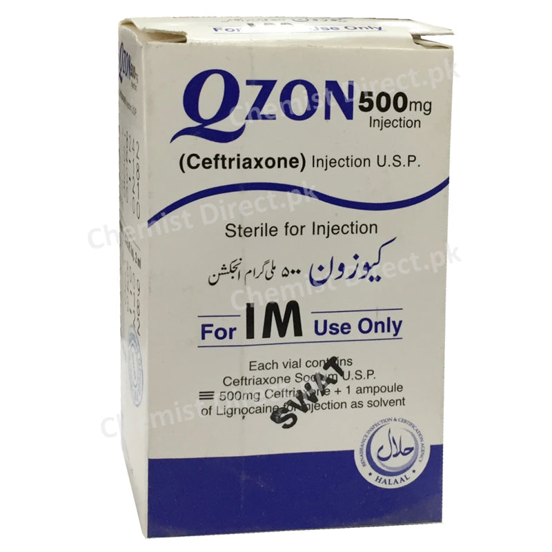 Q Zon 500G Injection IM Ceftriaxone