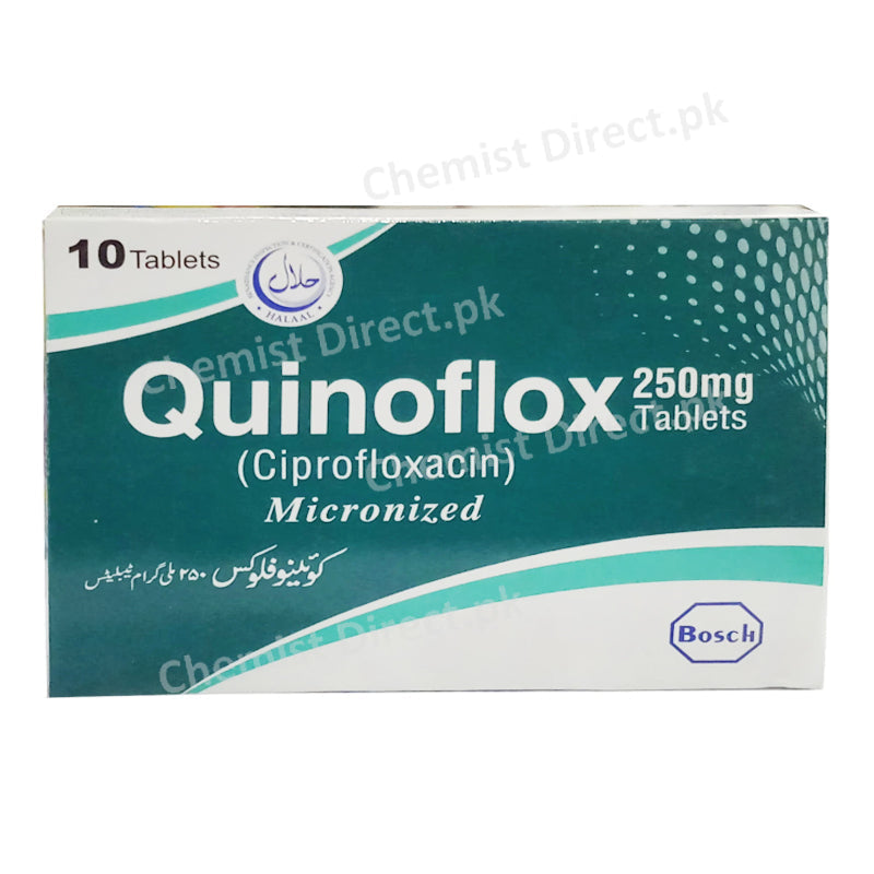Quinoflox 250mg Tablet Ciprofloxacin Anti-Bacterial Bosch Pharma