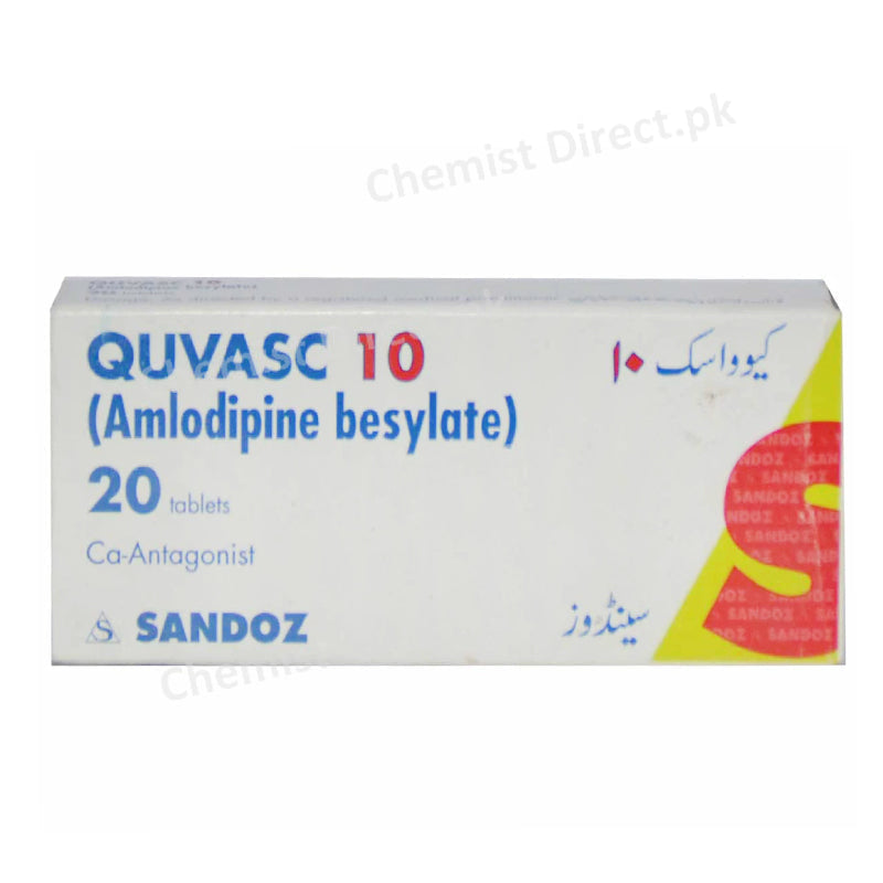 Quvasc 10mg Tablet Anti-Hypertensive Amlodipine Sandoz Pharma