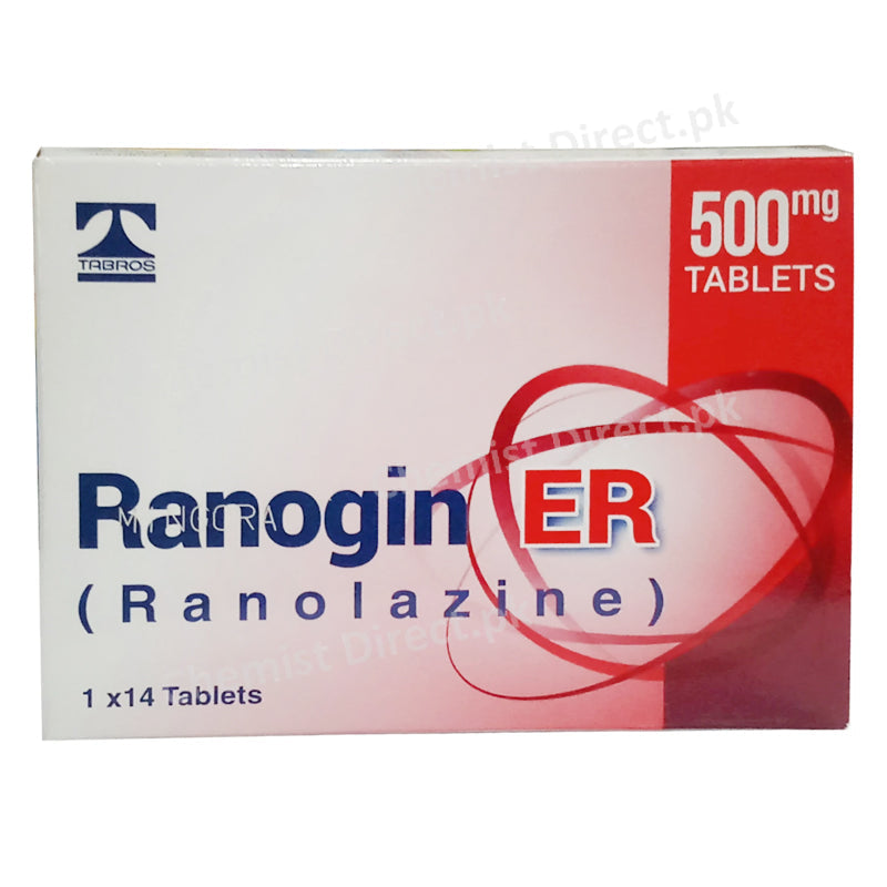 Ranogin ER 500mg Tablet Ranolazine