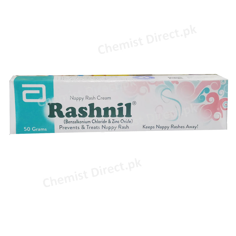 Rashnil Cream 50g Abbott Laboratories Pakistan Ltd Nappy Rash Zinc Oxide 8.5 W W Benzalkonium Cl 0.1 W W
