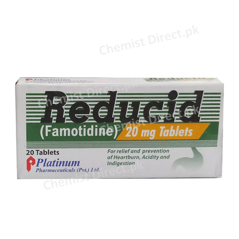 Reducid 20mg Tablet Platinum Pharmaceuticals Famotidine Anti-Ulceran