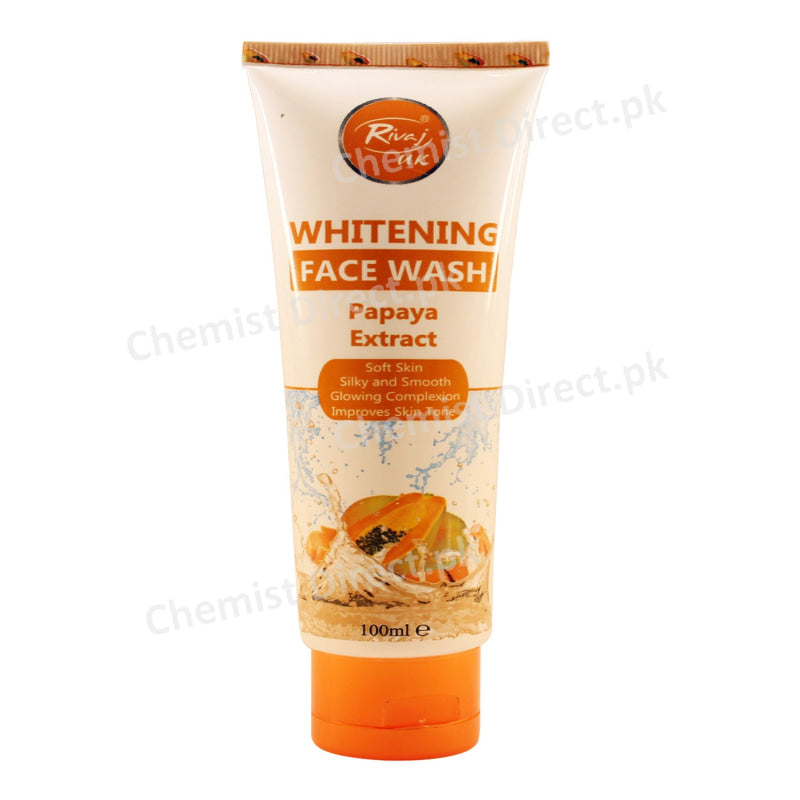 Rivaj Uk Whitening Face Wash Papaya Extract 100Ml Personal Care