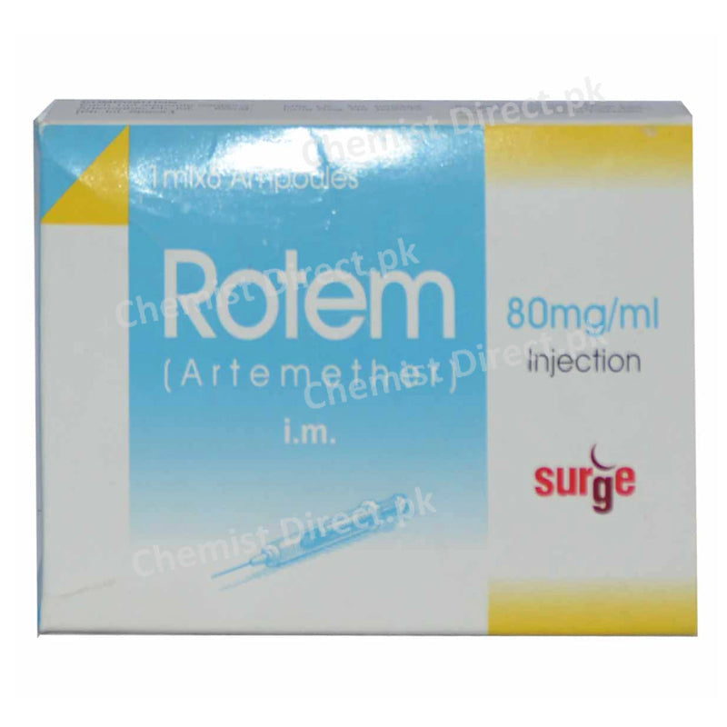 Rotem 80mg Injection Surge Laboratories Pvt Ltd Anti Malarial Artemether