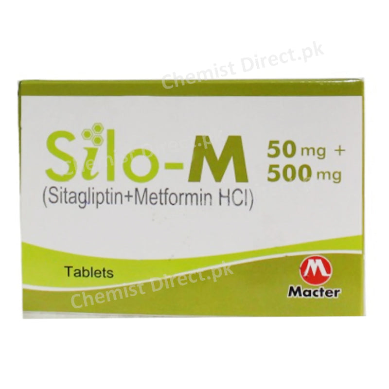 Silo-M 50mg+500mg Tablet Sitagliptin + Metformine HCl Oral Hypoglycemic macter International
