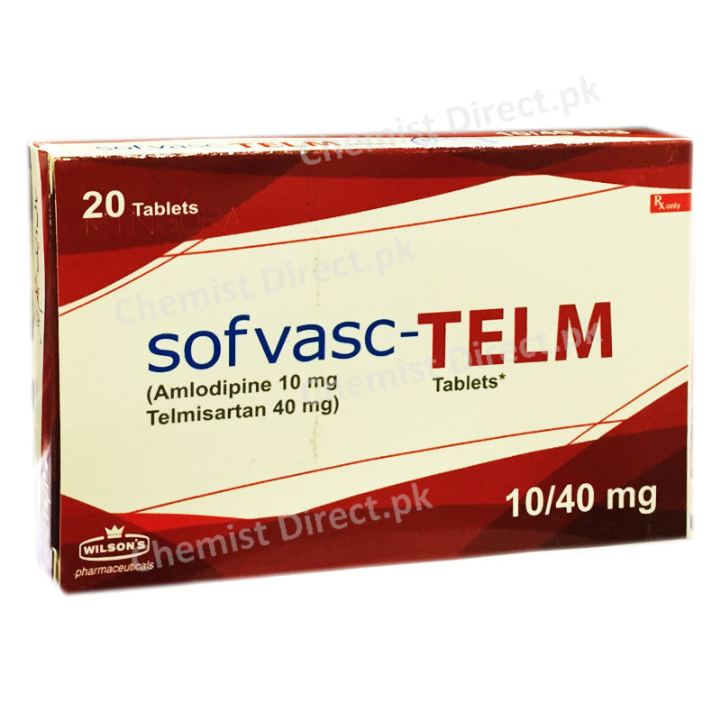 Sofvasc Telm 10 40mg Tablet Wilson Pharma Amlodipine 10mg Telmisartan 40mg