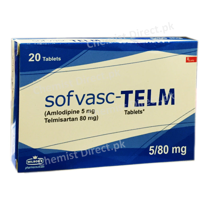 Sofvasc Telm 5 80mg Tablet Wilson Pharma Amlodipine 5mg Telmisartan 80mg
