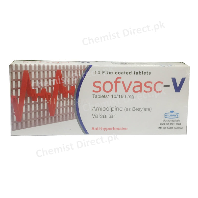 Sofvasc V 10 160mg Tablet Wilsons Pharmaceuticals Anti Hypertensive Amlodipine Besylate 5mg_ Valsartan 80mg