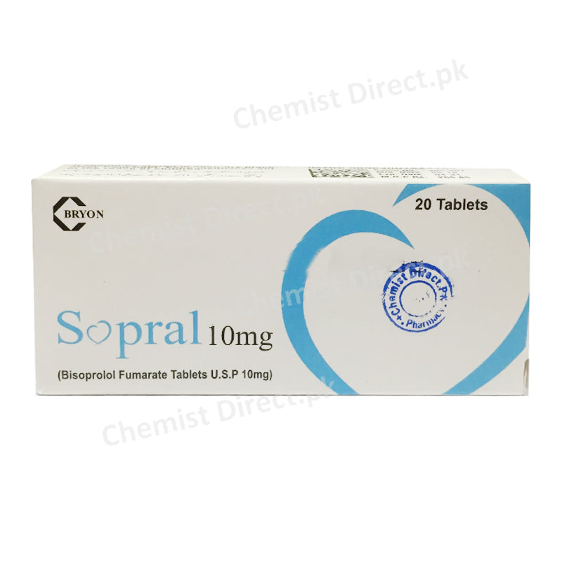 Sopral 10mg Tablet Bisoprolol Fumarate Bryon Pharmaceuticals Anti-Hypertensive